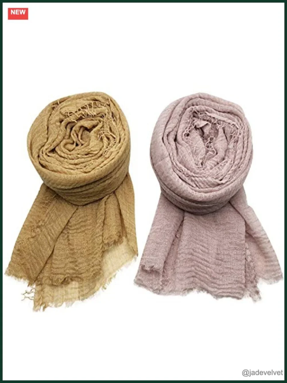 4-Pack Soft Cotton Hemp Shawl Wrap Scarf Lightweight Long